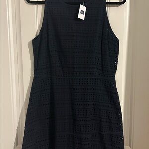 Elegant Black Eyelet Dress